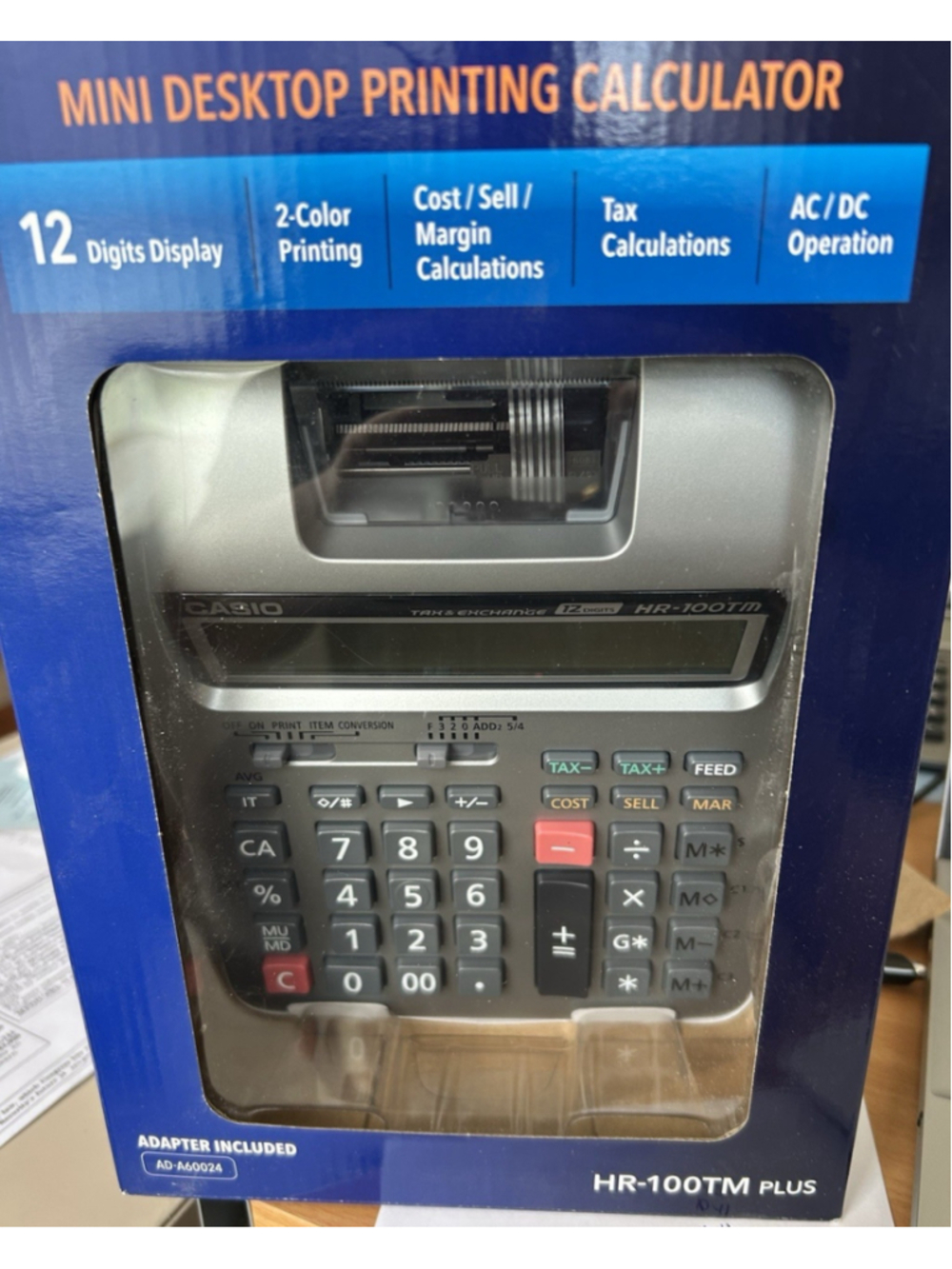 Casio Mini Desktop Printing Calculator 2-Color Printing Model HR-100TM